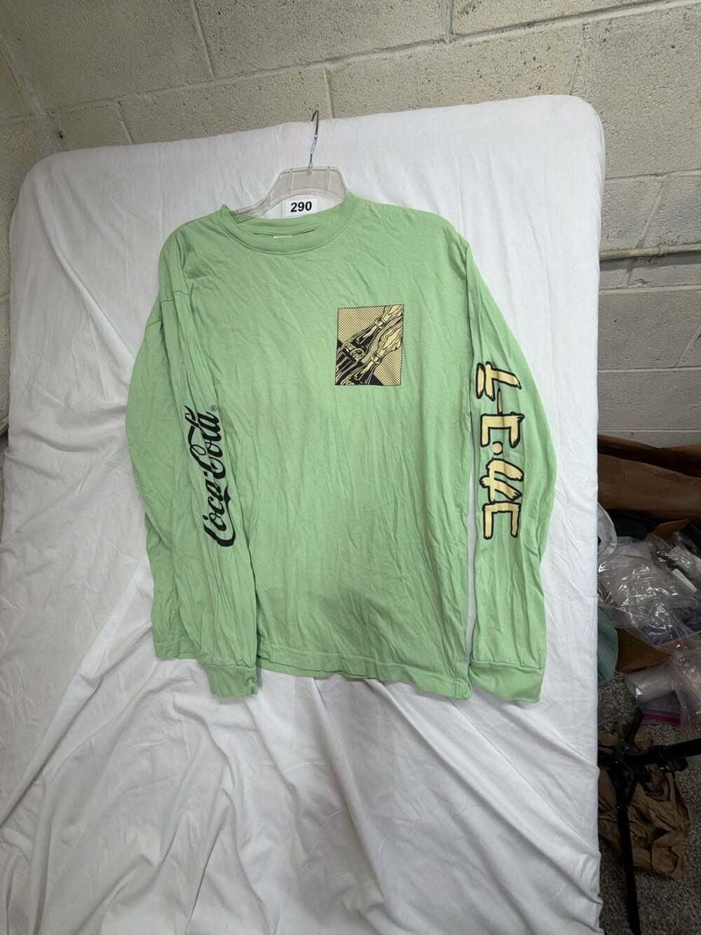 PacSun Coca-Cola Japanese Graphic Long Sleeve T-Shirt Light Green Large